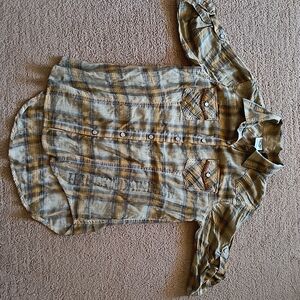 Plaid Button-Up Shirt